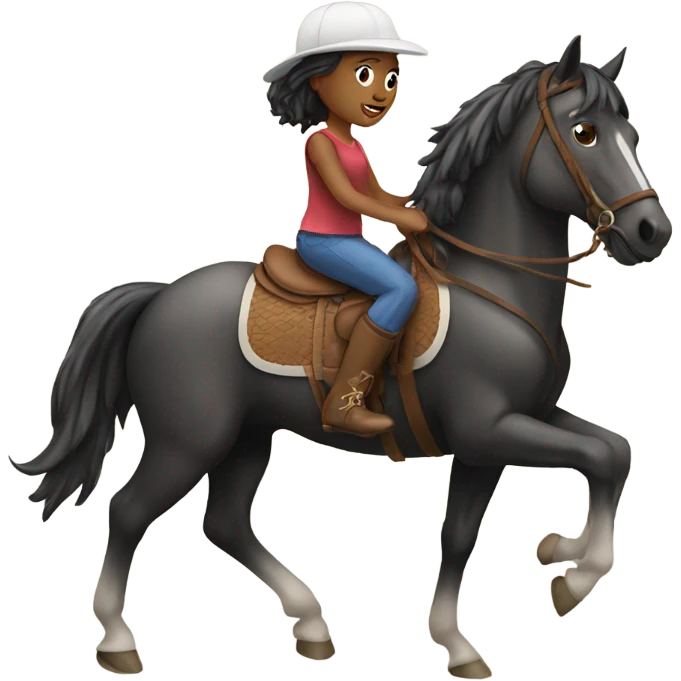 A girl riding a horse emoji