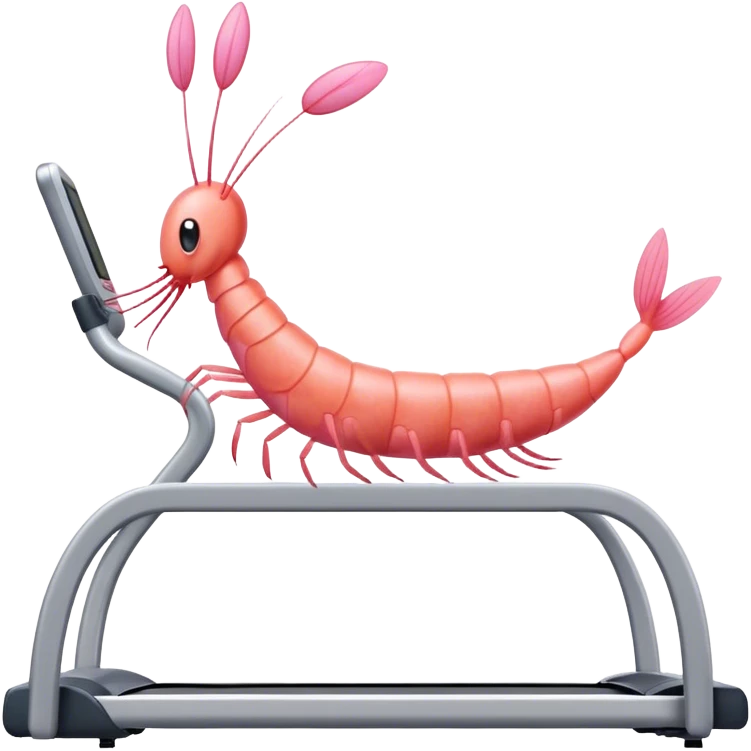 Shrimp on treadmill  emoji