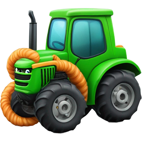Worm in a tractor  emoji