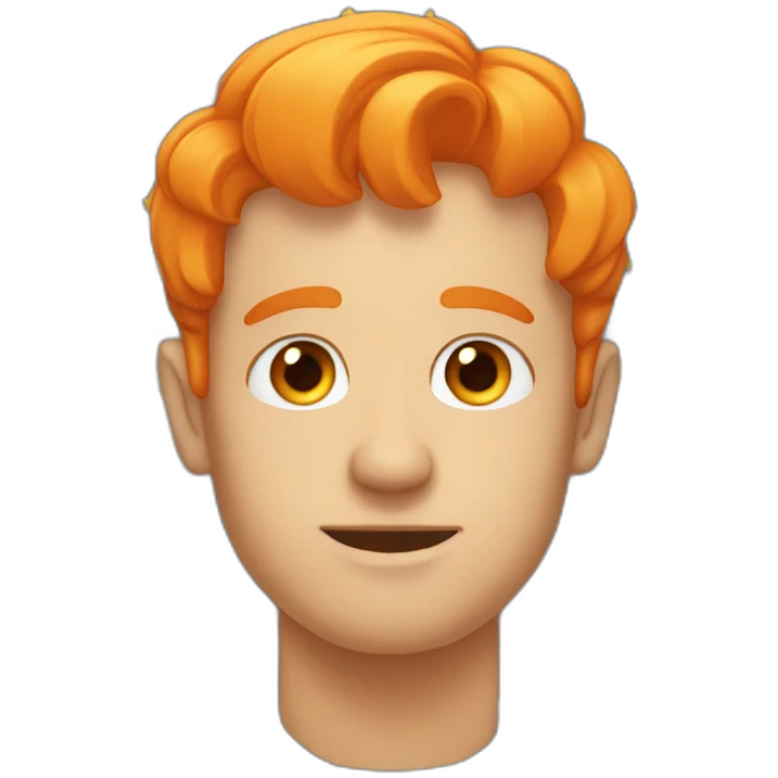 A man with orange hair and stars in his eyes emoji