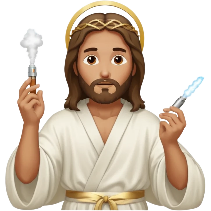 jesus hitting a vape emoji