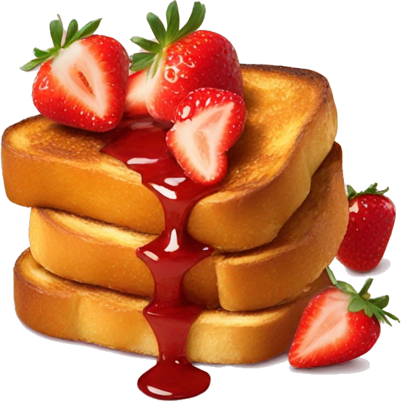 French toast with strawberries emoji