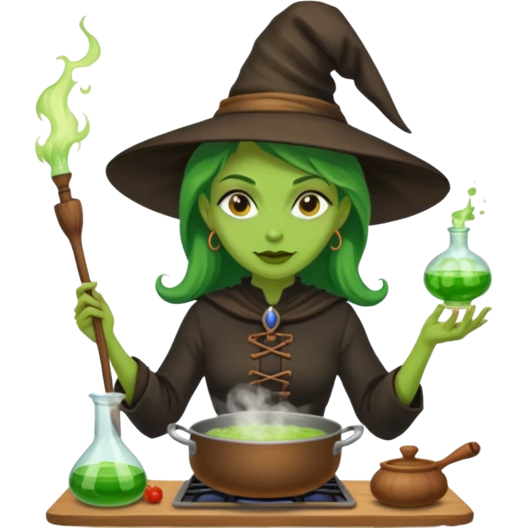 green witch cooking potion emoji