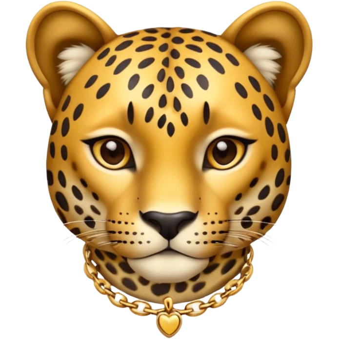 leopard wearing necklace emoji