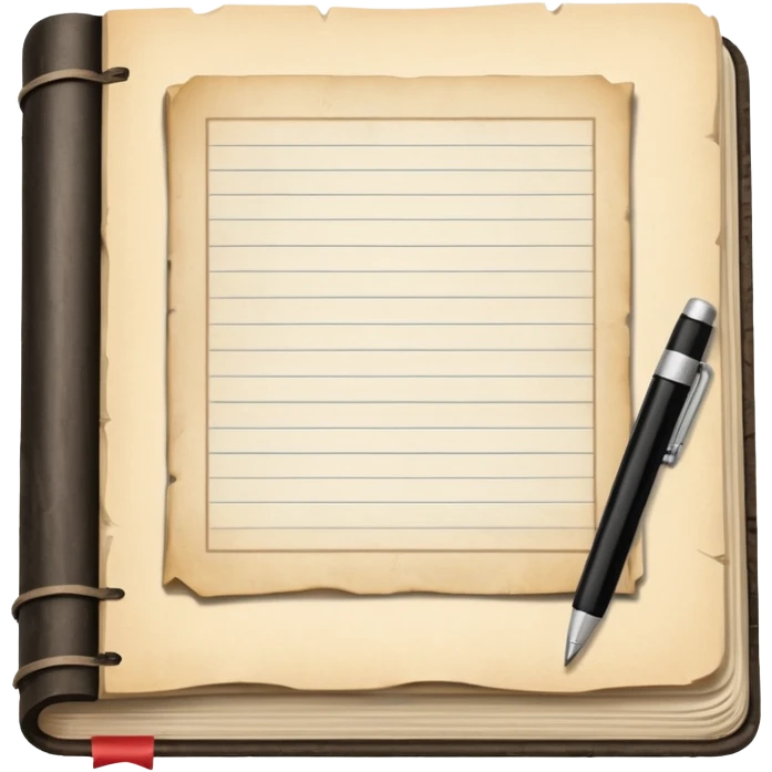 Director Script – bound pages with notes emoji