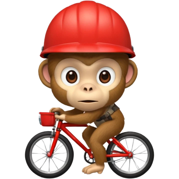 monkey with red bicycle helmet emoji