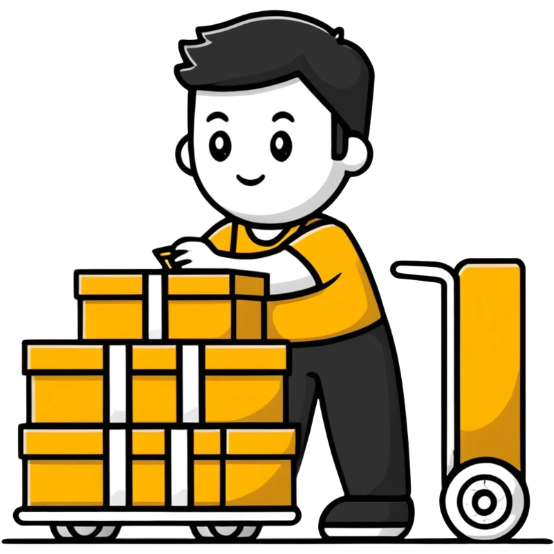 shipping clerk organizing transport and logistics emoji