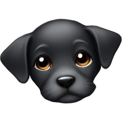  Black puppy sleeping with a blanket emoji