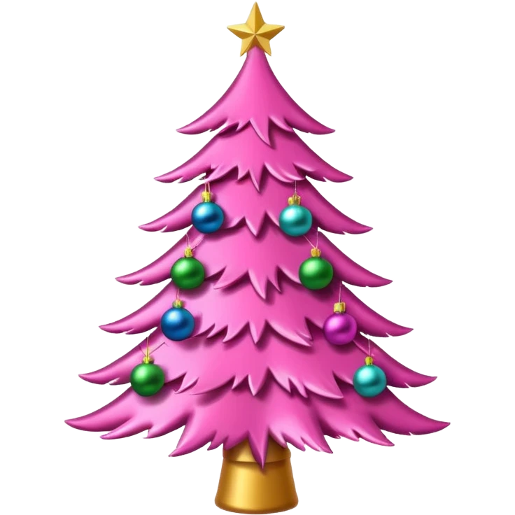 Christmas tree pink emoji
