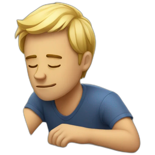 a guy who fall asleep on his laptop emoji