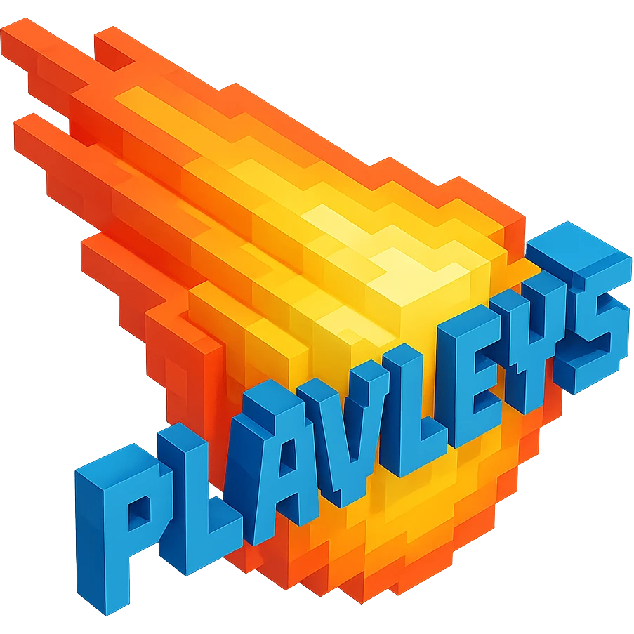 светящиеся комета с надписью "PLAVLEYS", no background emoji