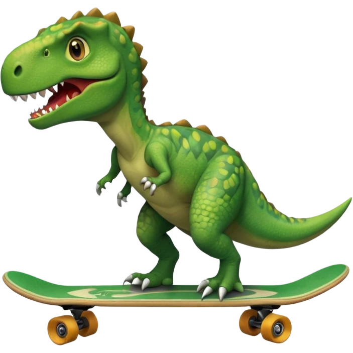 Dinosaur on a skateboard emoji