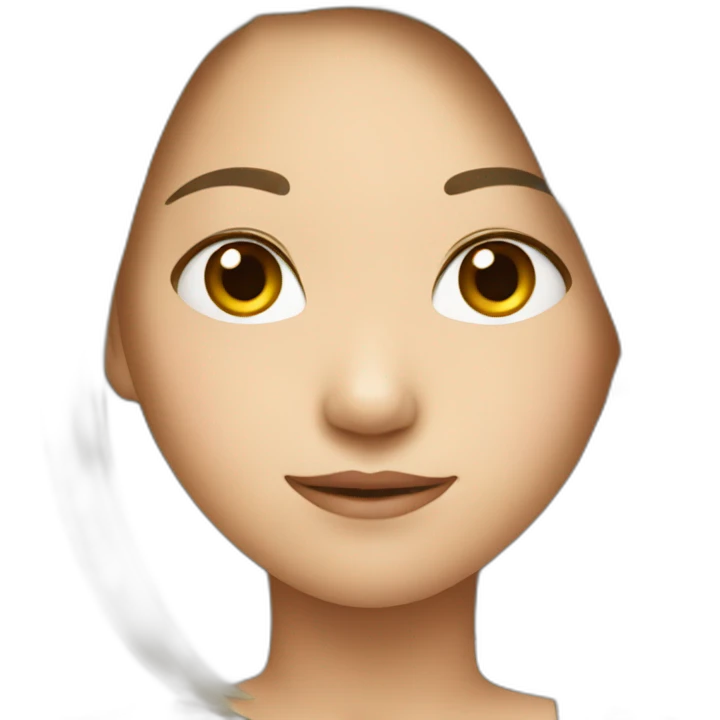 Asian girl with shoulder hair emoji