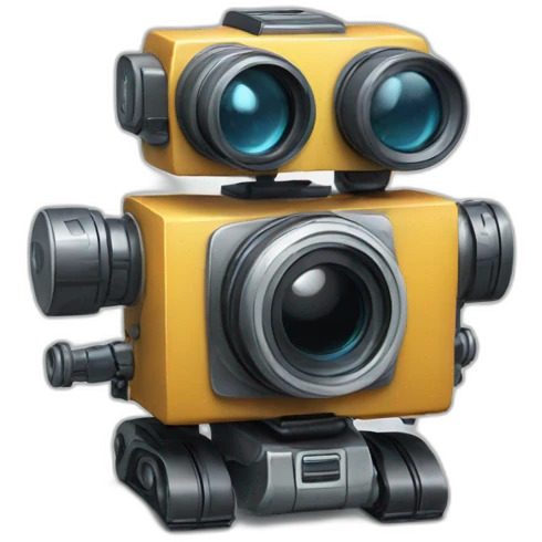 robot with a camera emoji