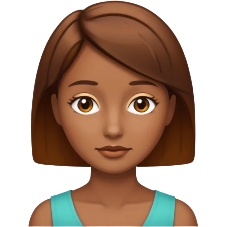 women with bronzed skin and short brown hair emoji