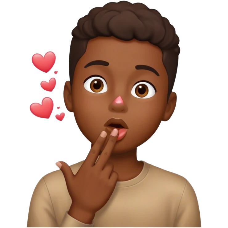 Black boy blowing kiss emoji
