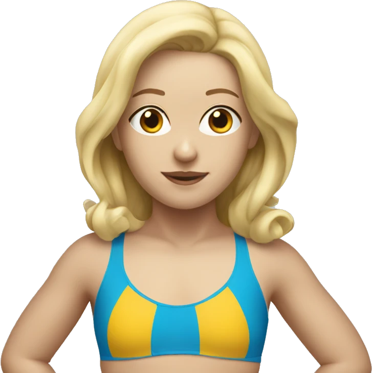 Blonde swimmer in blue swimsuit emoji