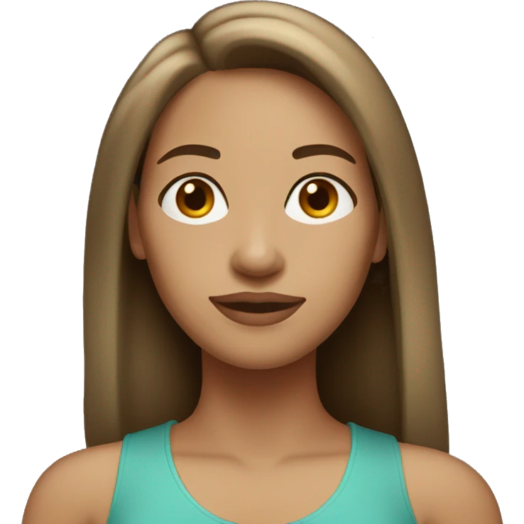 light skin woman with medium long straight medium brown hair emoji