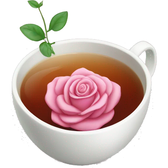 A rosa cup with tea emoji