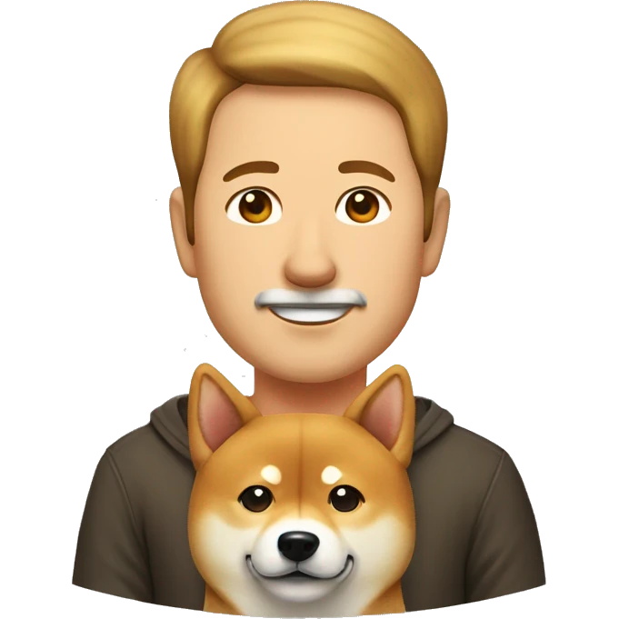 Shiba Inu with middle age man emoji