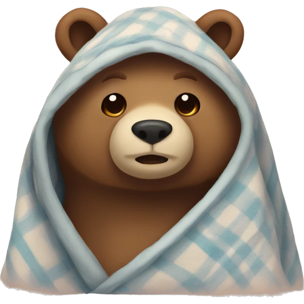 bear cozy in blanket emoji