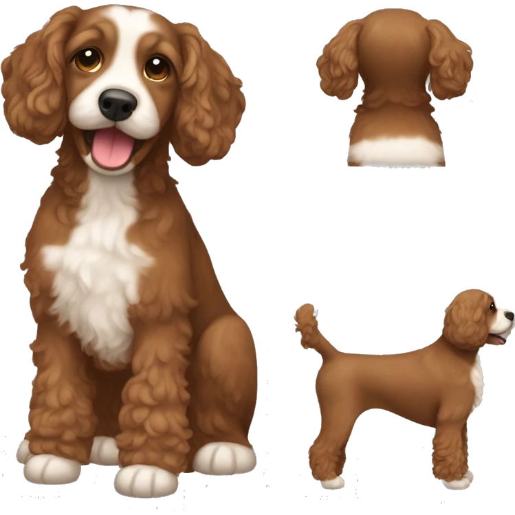 A cute little brown dog cockapoo emoji