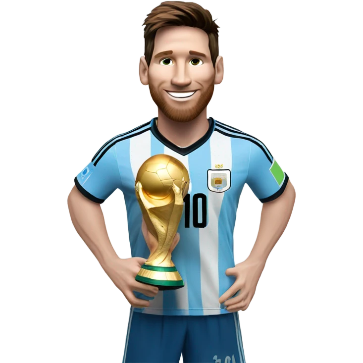 Messi with World Cup trophy  emoji