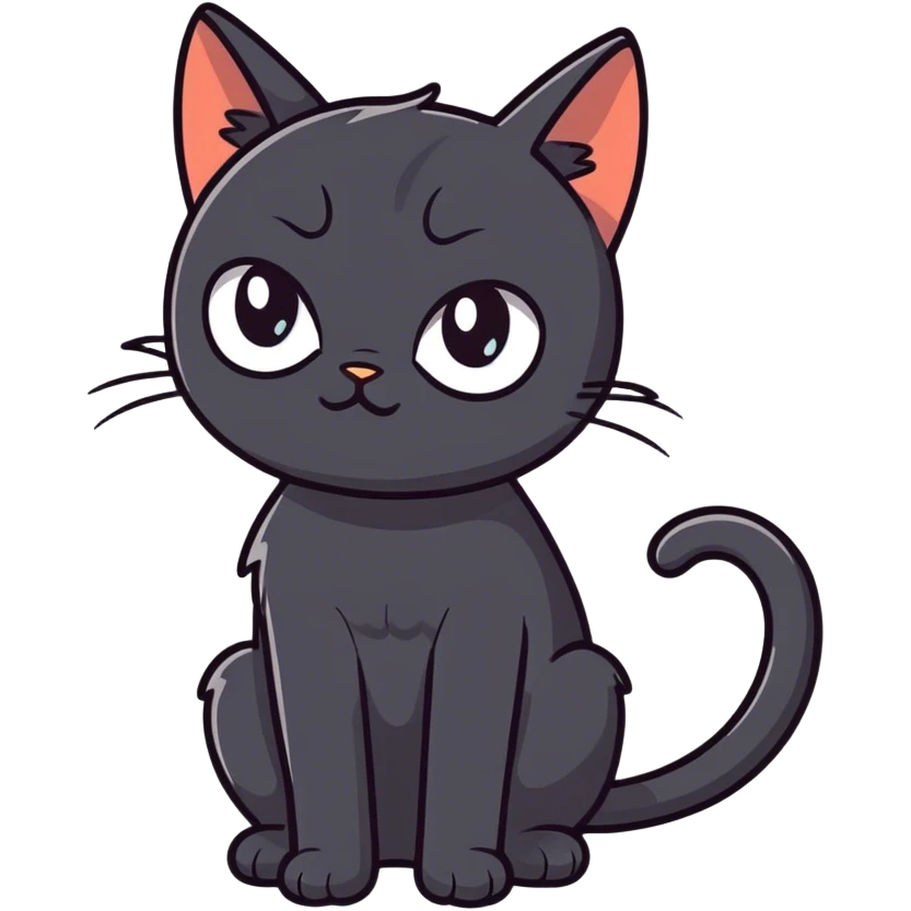 Black cat crying  emoji