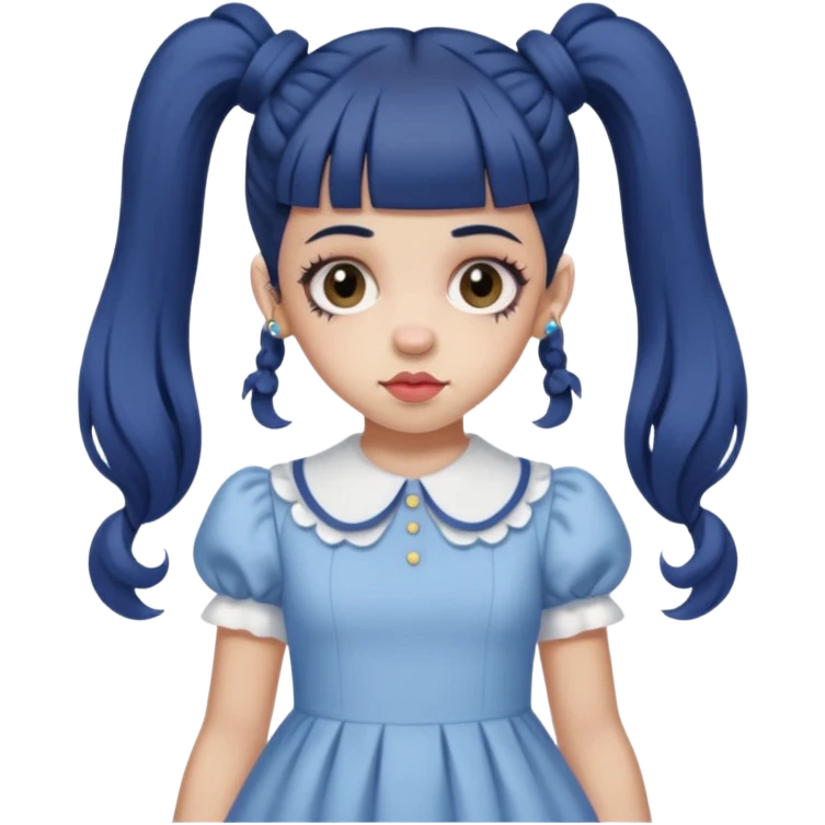 Melanie Martinez with split her ponytails with the k-12 dress emoji
