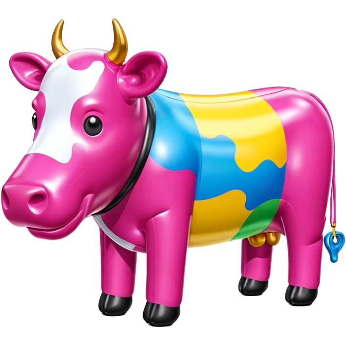   jeff koons style inflatable SPAM cow sculpture  emoji