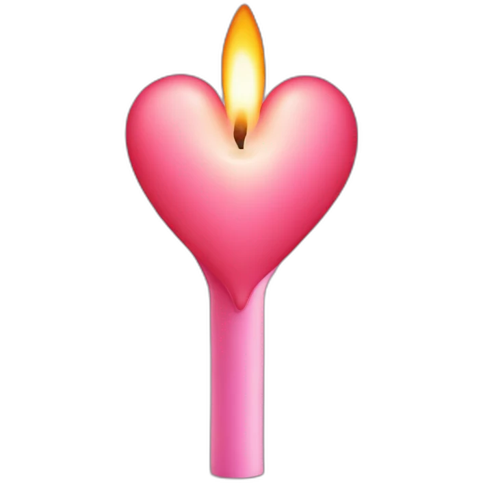 a candle in the shape of a heart emoji