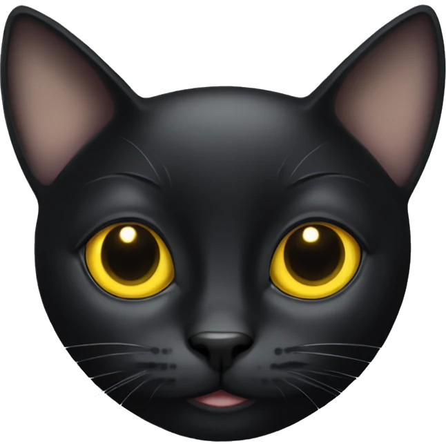 Black cat with big round yellow eyes  emoji