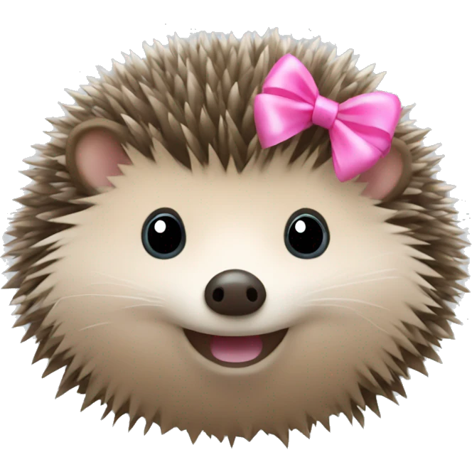 hedgehog with pink bow emoji