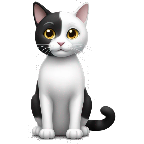 black and white cat with no tail emoji