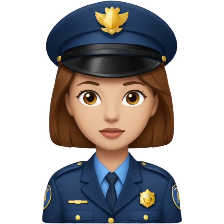 a female officer with light skin and brown hair emoji