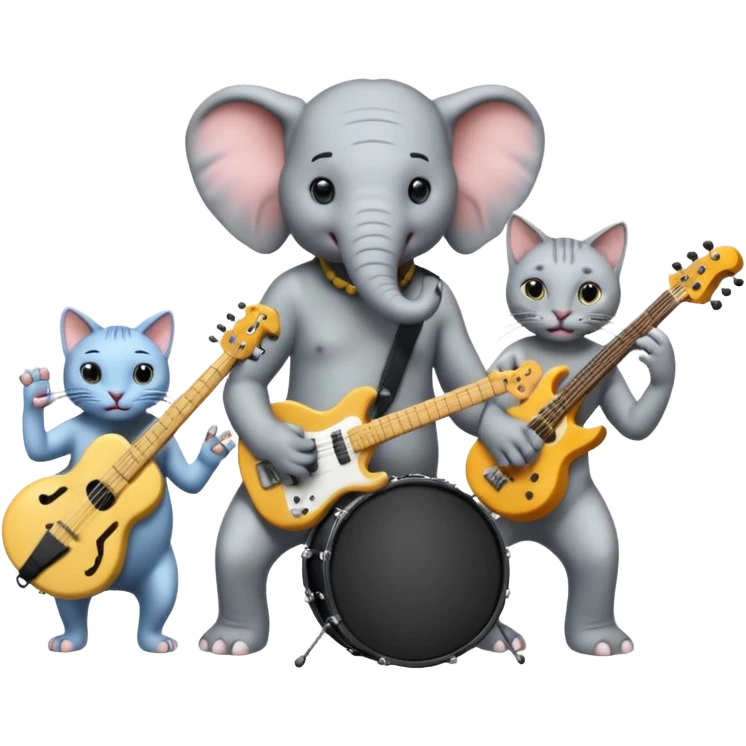 Horton the Elephant and the Hairless cats rock band emoji