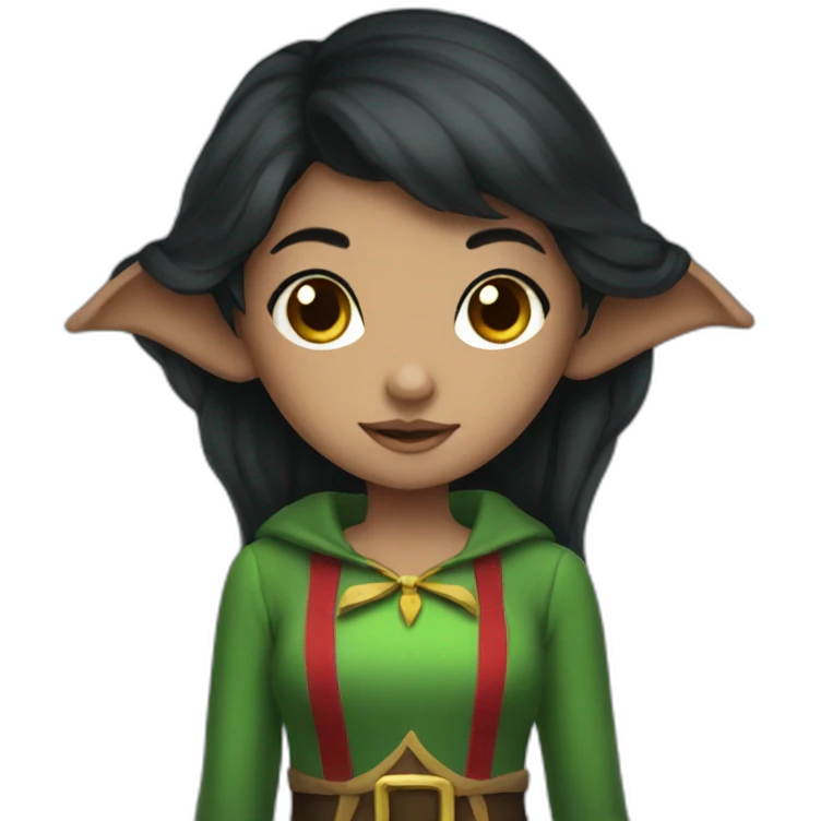 Elf girl with dark hair  emoji