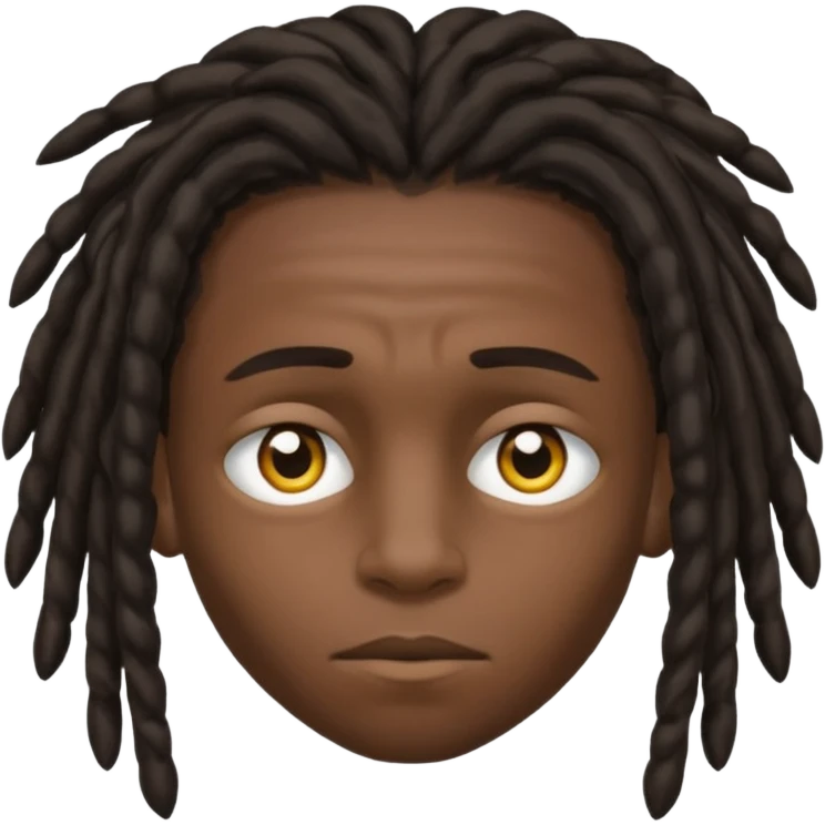 Dark-haired boy with medium-sized dreadlocks that cover part of his face, up to his eyes emoji