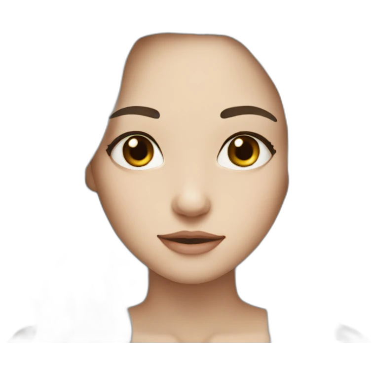White haired girl black eyes and freckles emoji