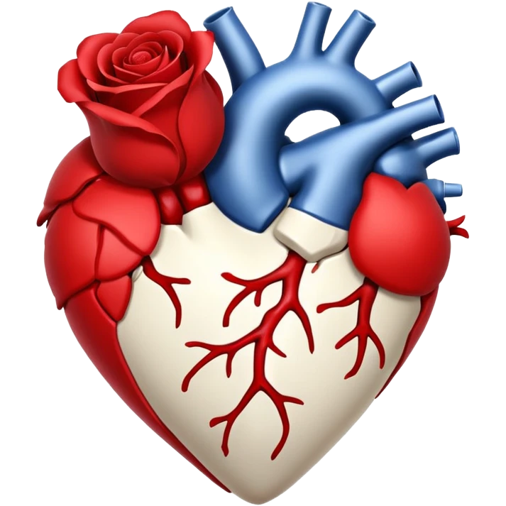 White anatomy heart + flower  emoji