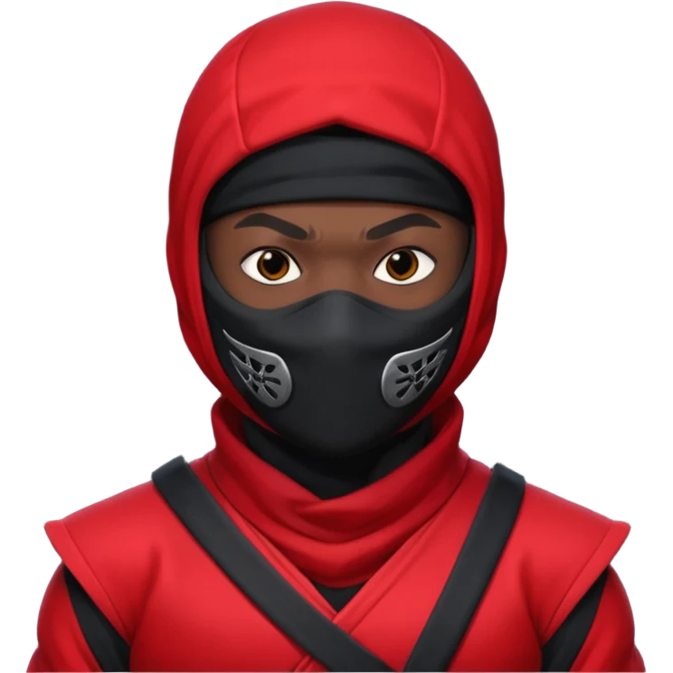 black skin ninja red clothes emoji