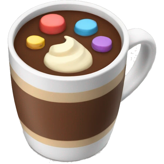 a rainbow hot chocolate emoji