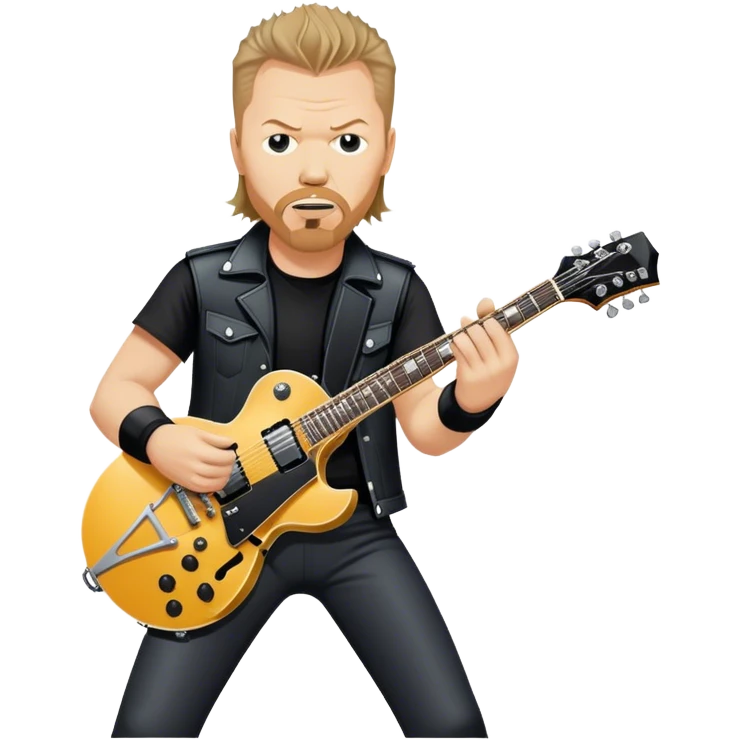 80s james Hetfield playing on a Gibson explorer emoji