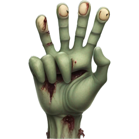 a zombie hand giving thumbs up emoji