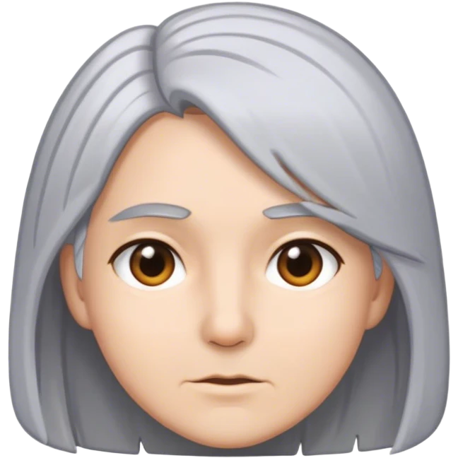 Face mid length grey hair emoji