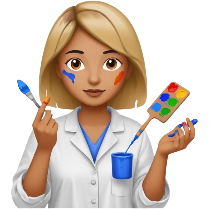 woman painting emoji