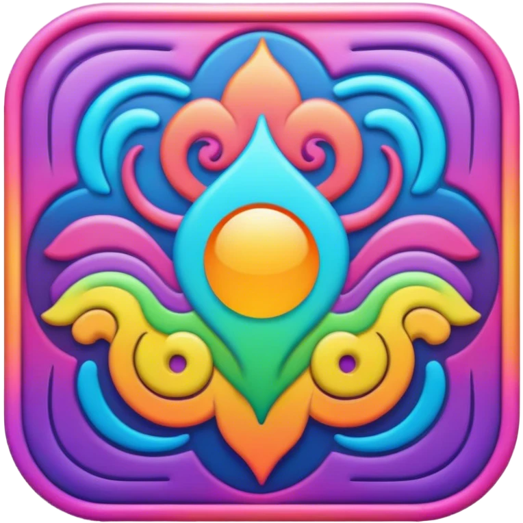 Psychedelic colored Border line emoji