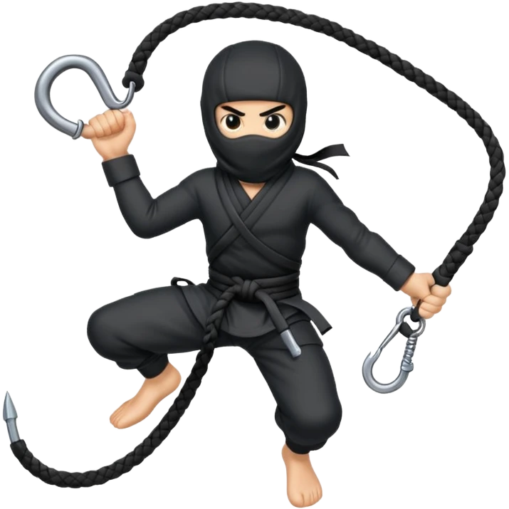 Ninja rope with grappling hook emoji