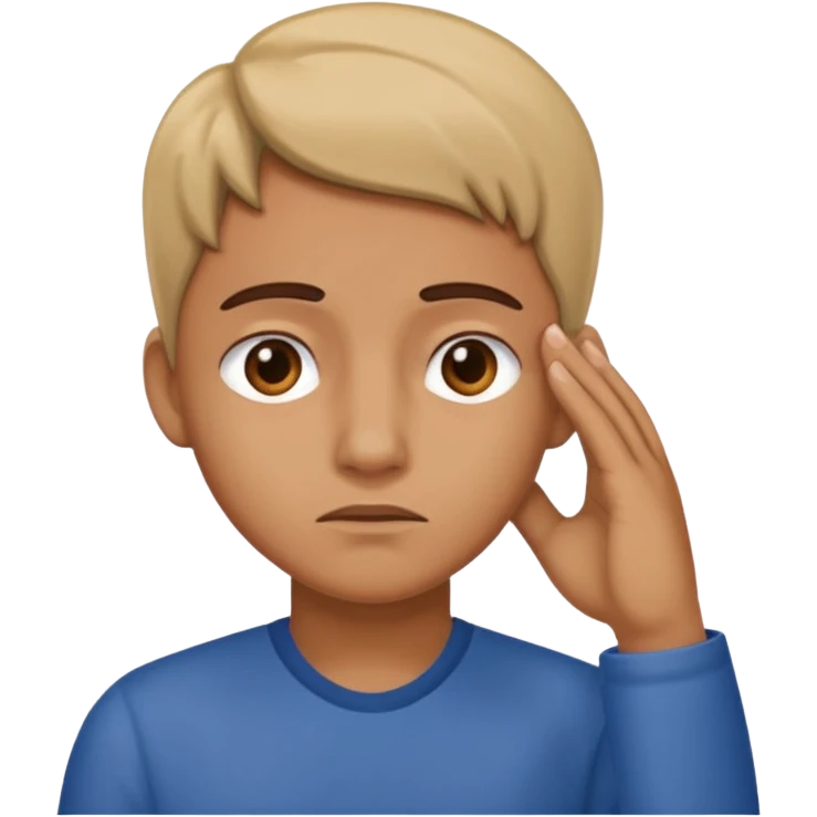 Saying sorry while holding ear emoji