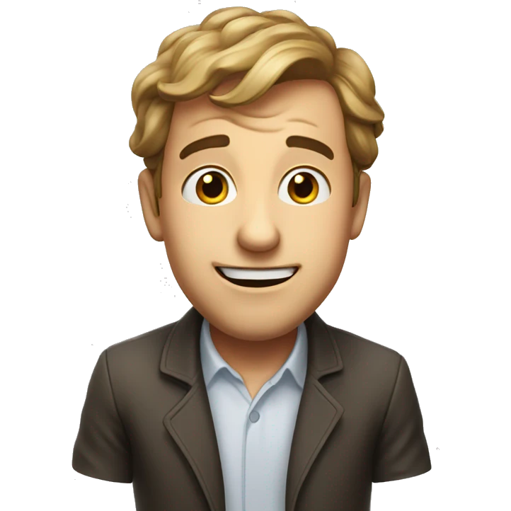 Smiling French man have a surprised emoji